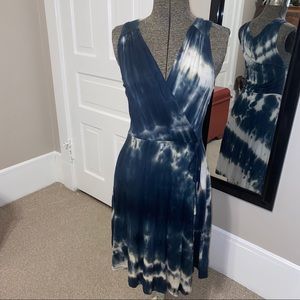 Acemi tie dye faux wrap dress